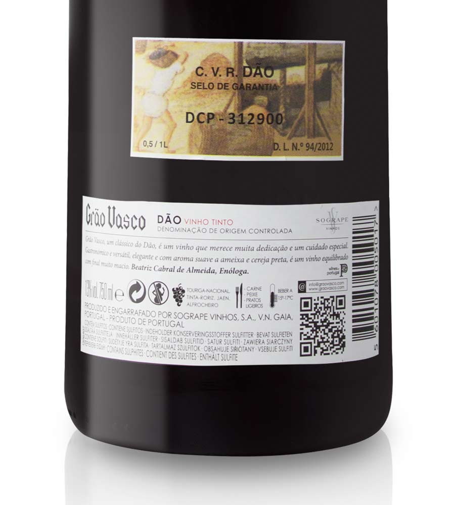 Red Wine Grão Vasco 2021, 75cl Dão Envio grátis VINHA