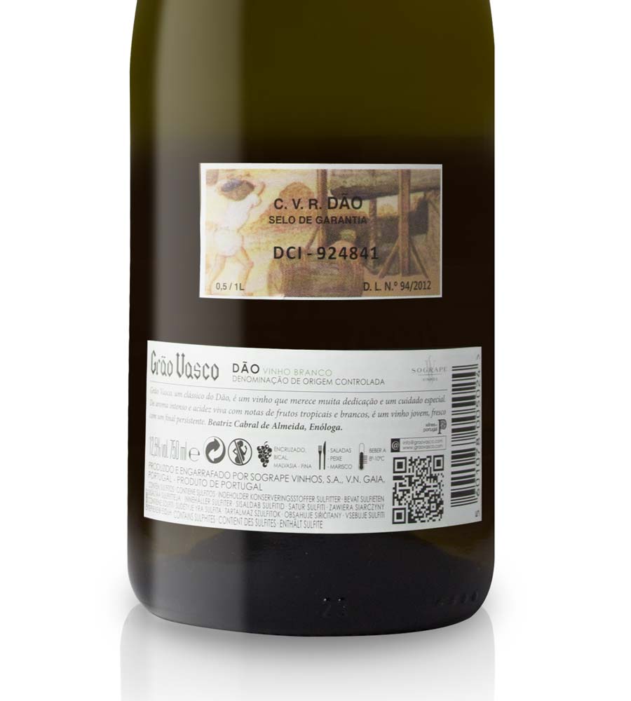 White Wine Grão Vasco 2022, 75cl Dão Envio grátis VINHA
